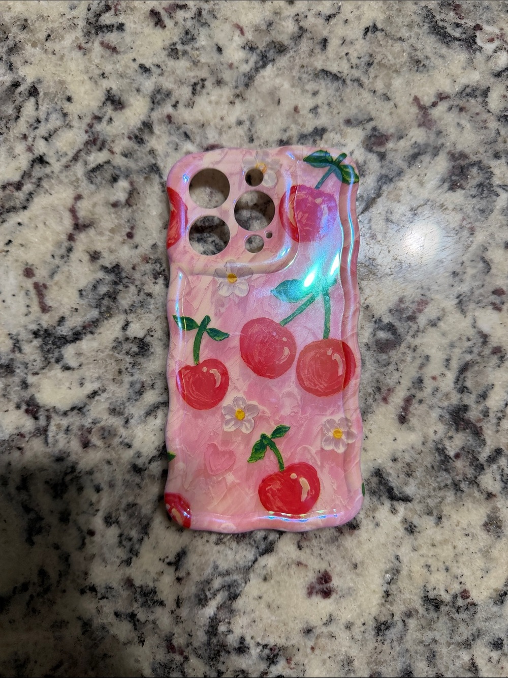 Pink Cherry Print Phone Case - Unbranded